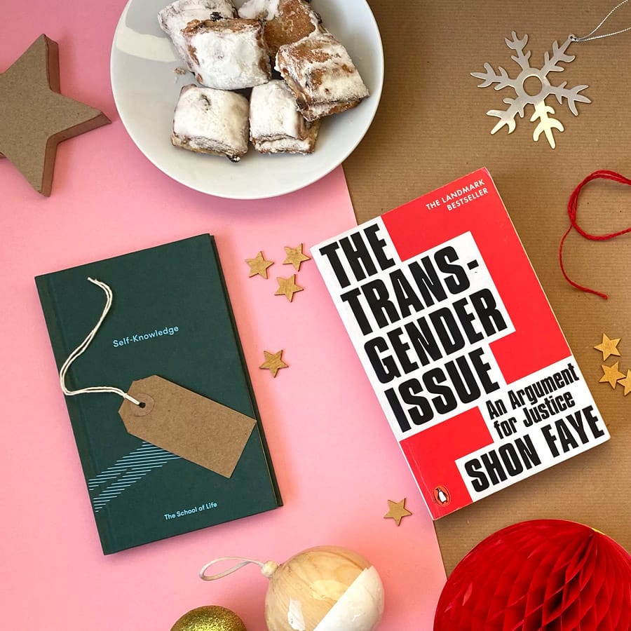 A copy of The Transgender Issue by Shon Faye being gift wrapped for Christmas